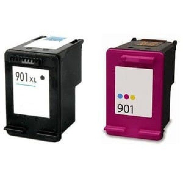 Compatible HP 901XLB High Yield Black Ink Cartridge twin pack