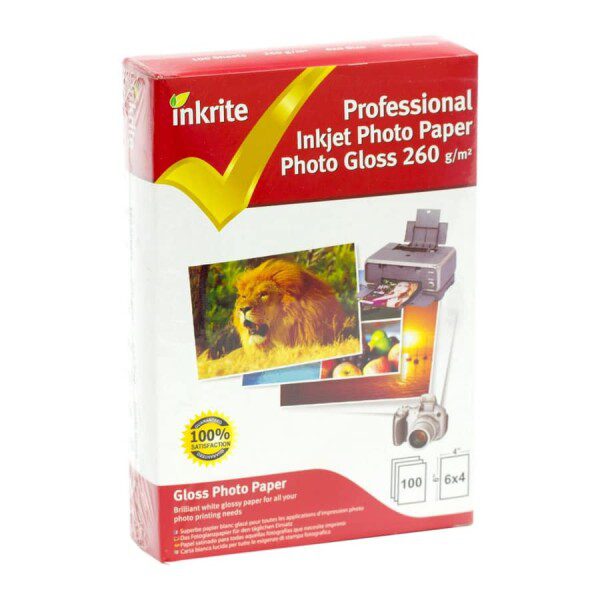 Inkrite Premium Paper Photo Glossy 260gsm Photo 6x4 (100 sheets)