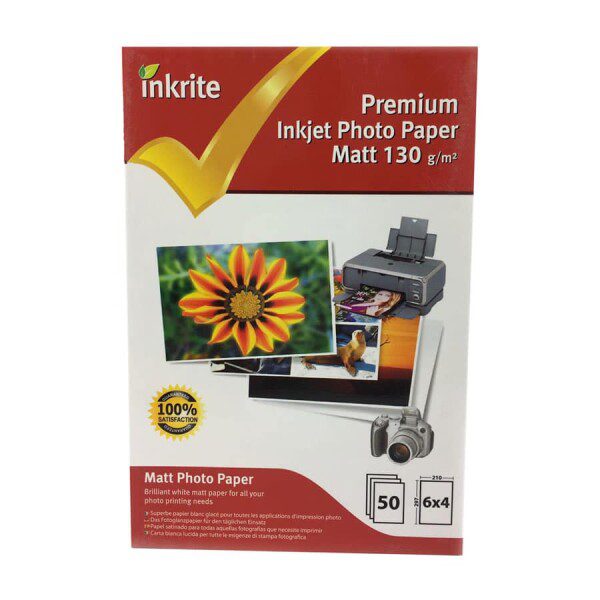 Inkrite PhotoPlus Professional Paper Matte 130gsm 6x4 (50 sheets)