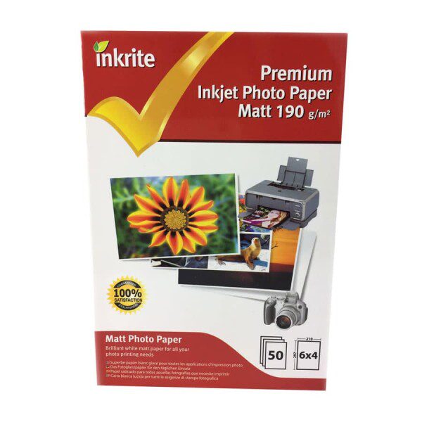 Inkrite PhotoPlus Professional Paper Matte 190gsm 6x4 (50 sheets)