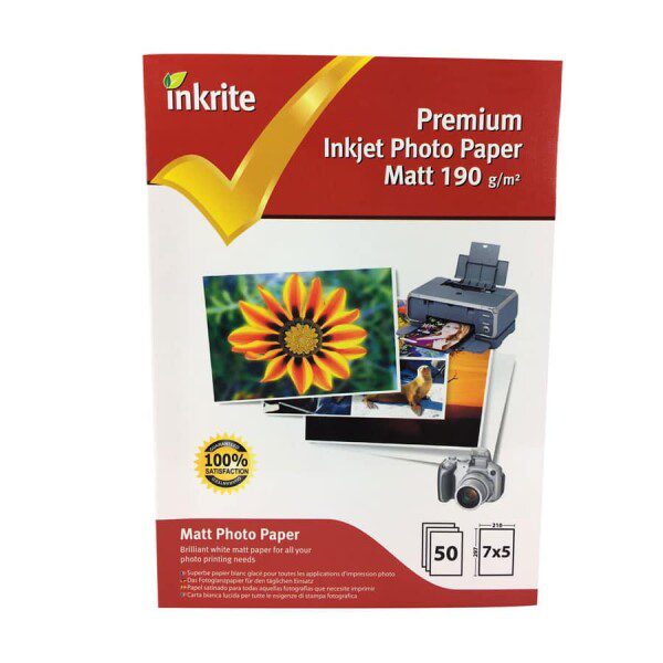 Inkrite PhotoPlus Professional Paper Matte 190gsm 7x5 (50 sheets)