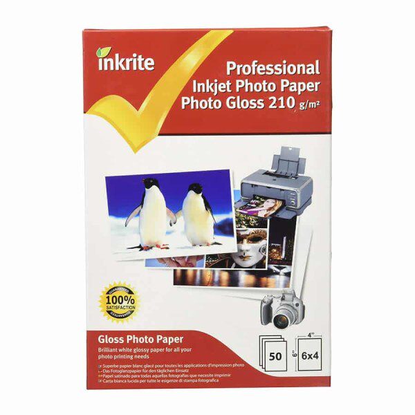 Inkrite Professional Paper Photo Glossy 210gsm 6x4 (50 sheets)