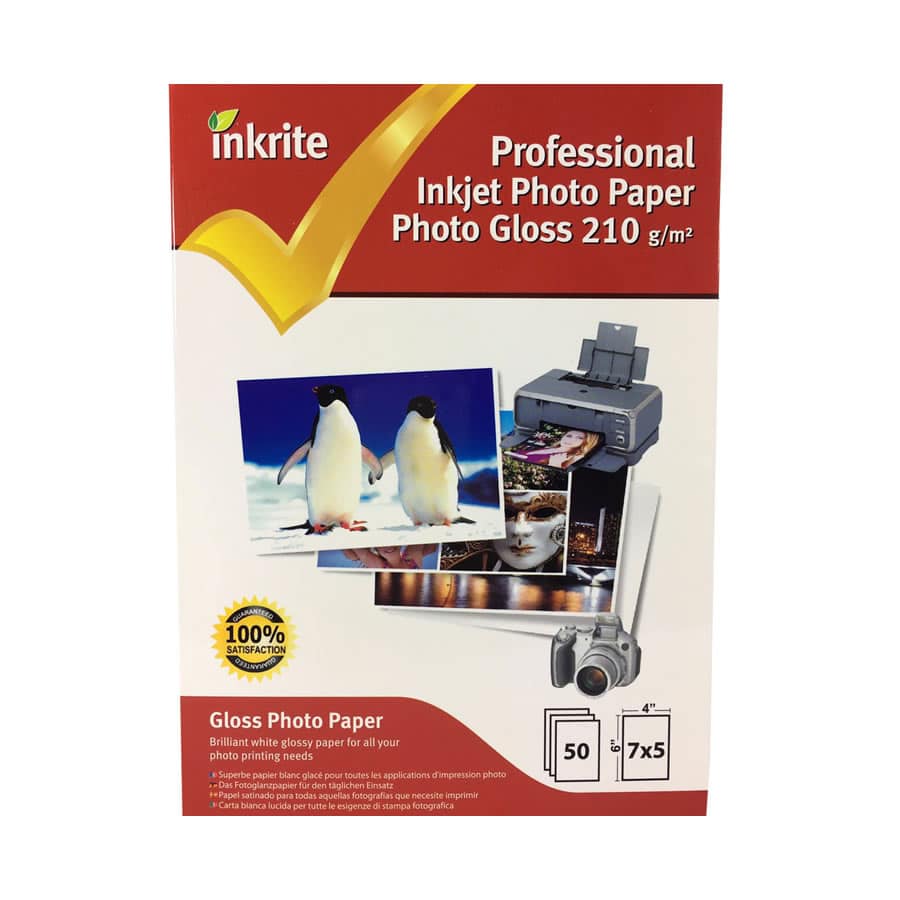 Inkrite Professional Paper Photo Glossy 210gsm 7x5 (50 sheets)