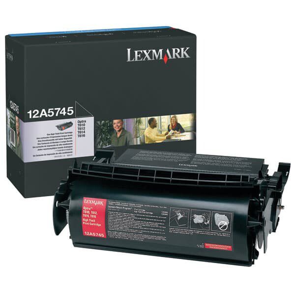 Original Lexmark 12A5745 High Yield Black Toner Cartridge