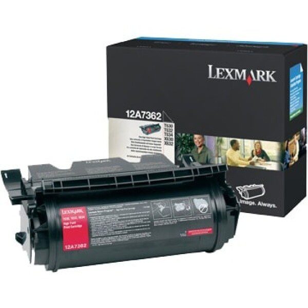 Original Lexmark 12A7362 High Yield Black Toner Cartridge Twin Pack