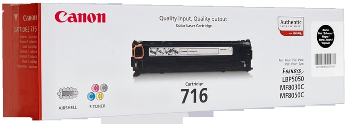 Original Canon 716B Standard Yield Black Toner Cartridge
