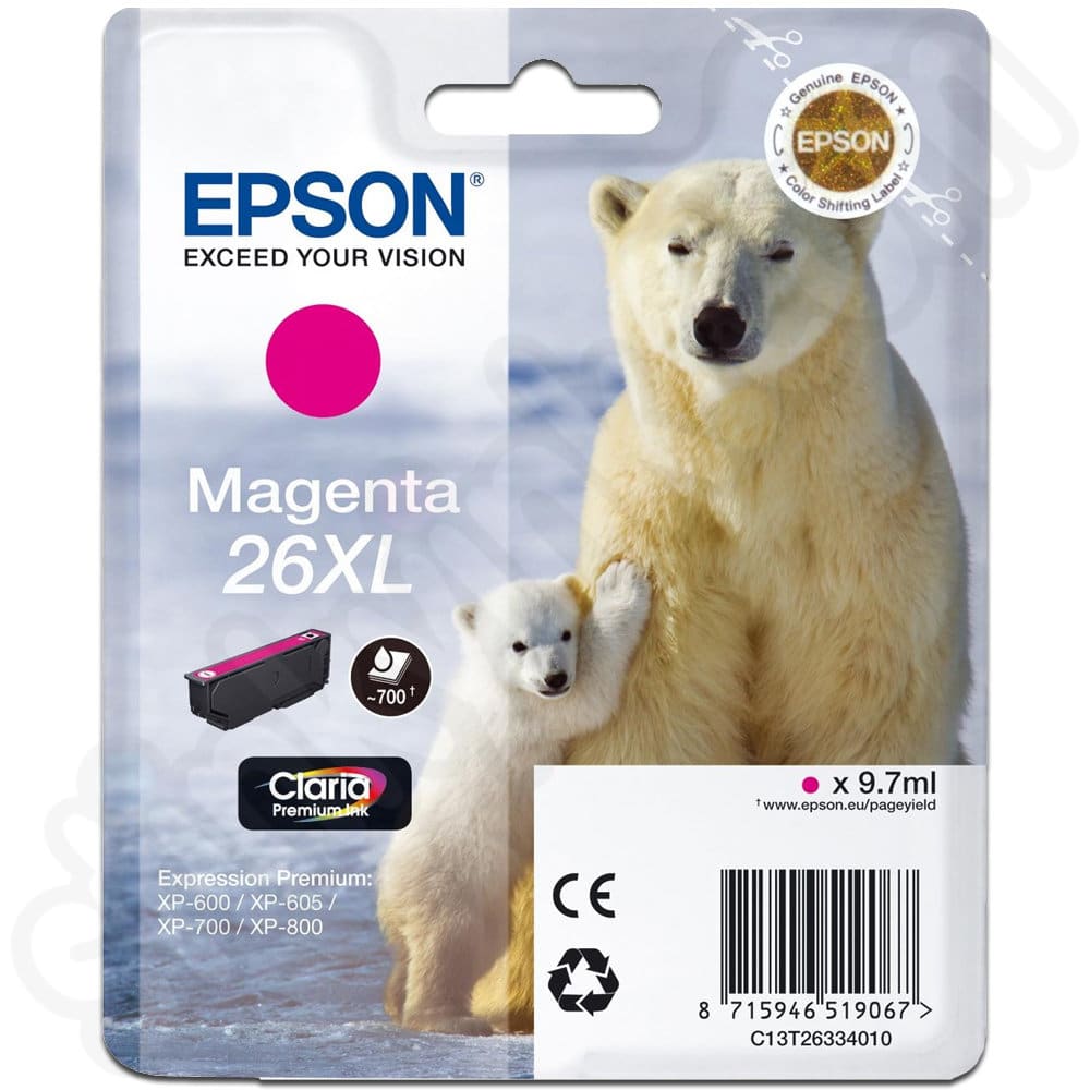 Original Epson 26XL High Yield Magenta Ink Cartridge