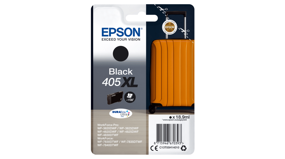 Original Epson 405XL High Yield Black Ink Cartridge