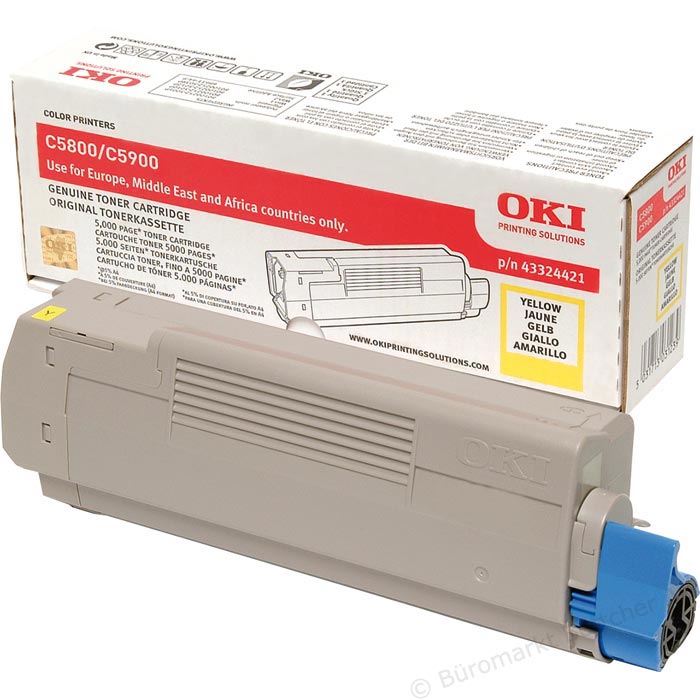 Original OKI 43324421 Standard Yield Yellow Toner Cartridge