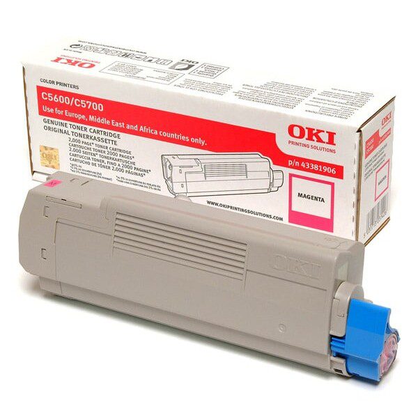 Original OKI 43381906 Standard Yield Magenta Toner Cartridge