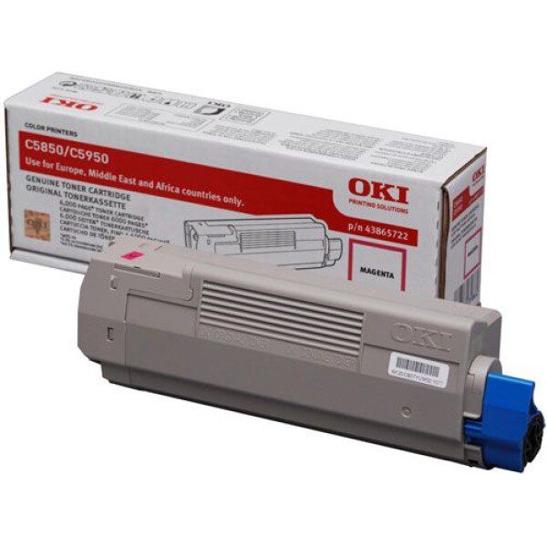 Original OKI 43865722 Standard Yield Magenta Toner Cartridge