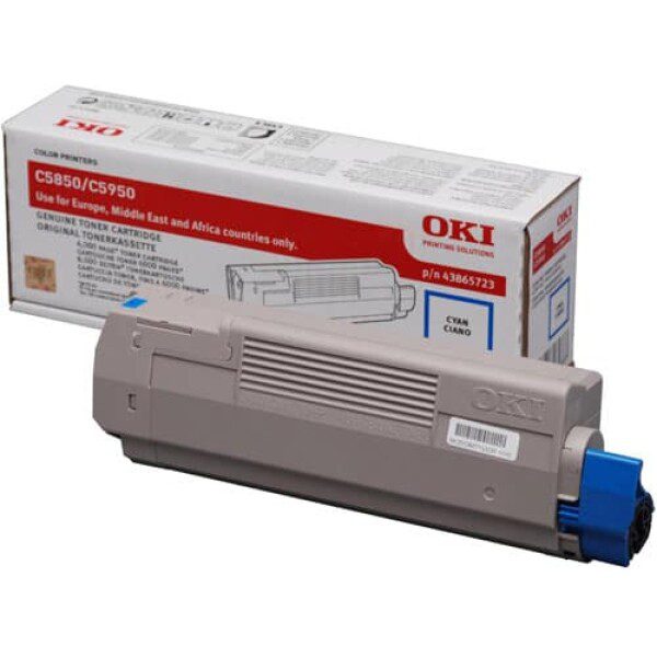 Original OKI 43865723 Standard Yield Cyan Toner Cartridge