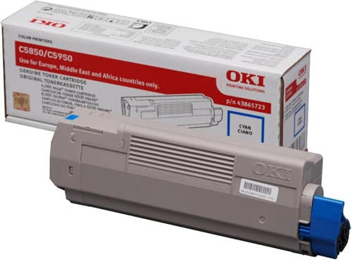 Original OKI 43865723 Standard Yield Cyan Toner Cartridge