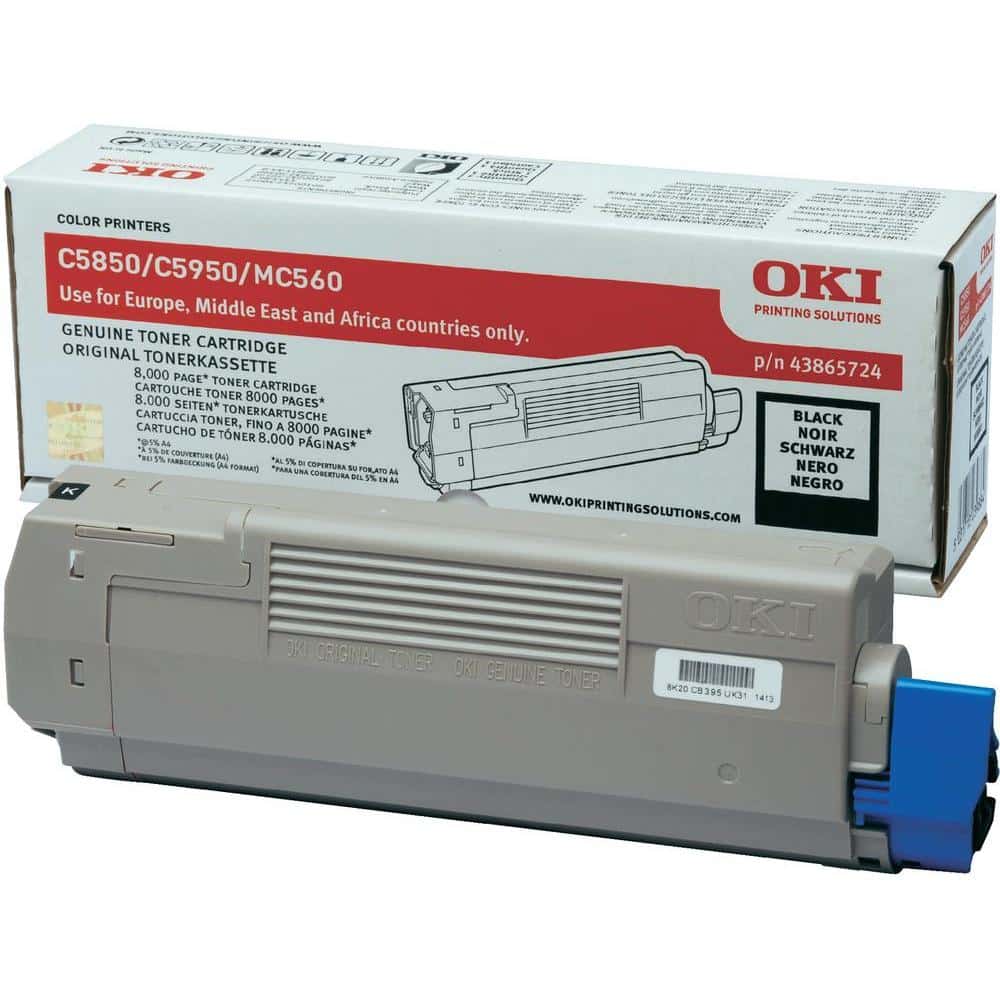 Original OKI 43865724 Standard Yield Black Toner Cartridge