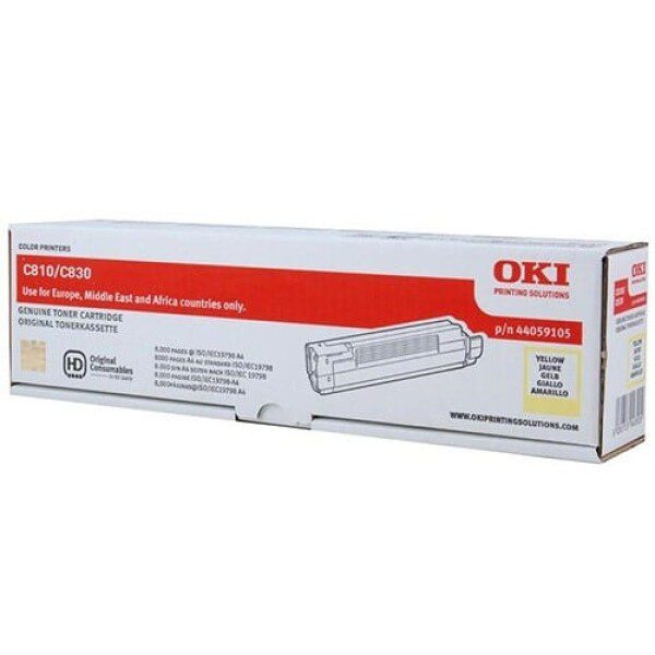 Original OKI 44059105 Standard Yield Yellow Toner Cartridge