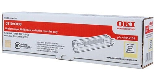 Original OKI 44059105 Standard Yield Yellow Toner Cartridge