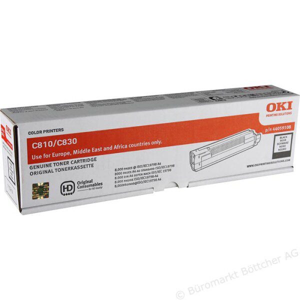 Original OKI 44059108 Standard Yield Black Toner Cartridge