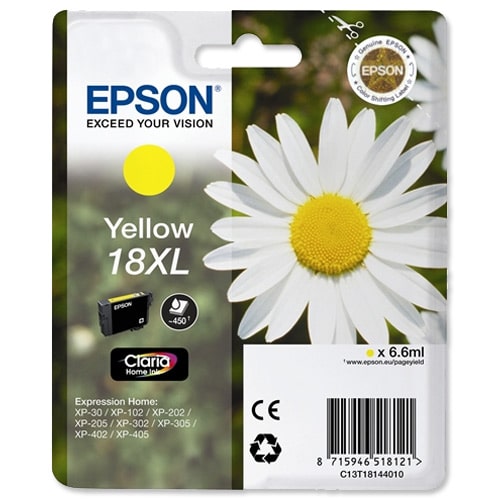 Original Epson 18XL High Yield Yellow Ink Cartridge