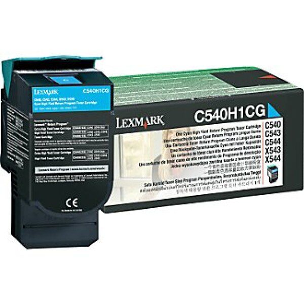 Original Lexmark C540H1CG Standard Yield Cyan Toner Cartridge