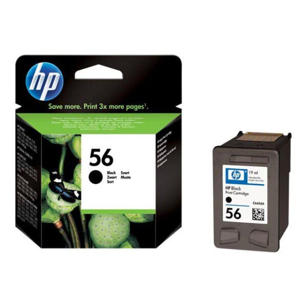 Original HP 56 Standard Yield Black Ink Cartridge Twin Pack