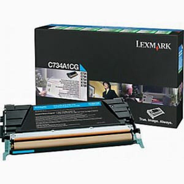 Original Lexmark C734A1CG Standard Yield Cyan Toner Cartridge