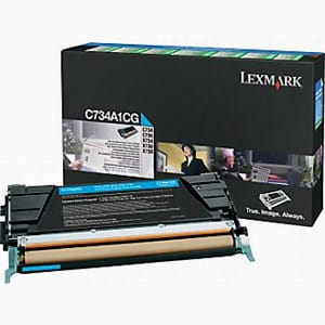 Original Lexmark C734A1CG Standard Yield Cyan Toner Cartridge