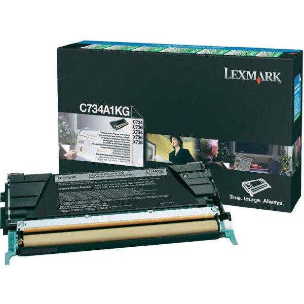 Original Lexmark C734A1KG Standard Yield Black Toner Cartridge