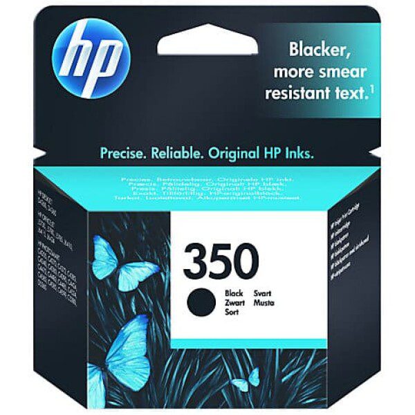 Original HP 350 Standard Yield Black Ink Cartridge Twin Pack