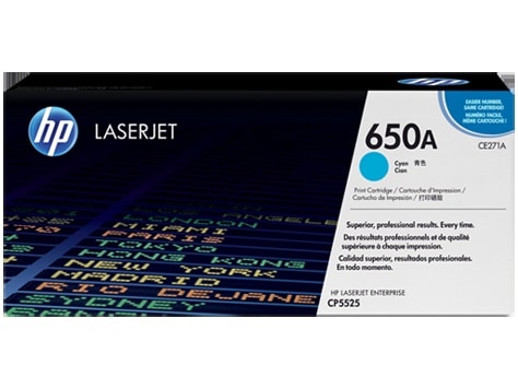 Original HP 650A Standard Yield Cyan Toner Cartridge
