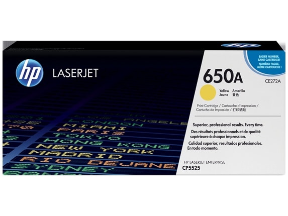 Original HP 650A Standard Yield Yellow Toner Cartridge