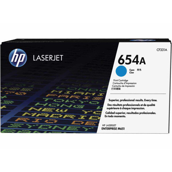 Original HP 654A Standard Yield Cyan Toner Cartridge