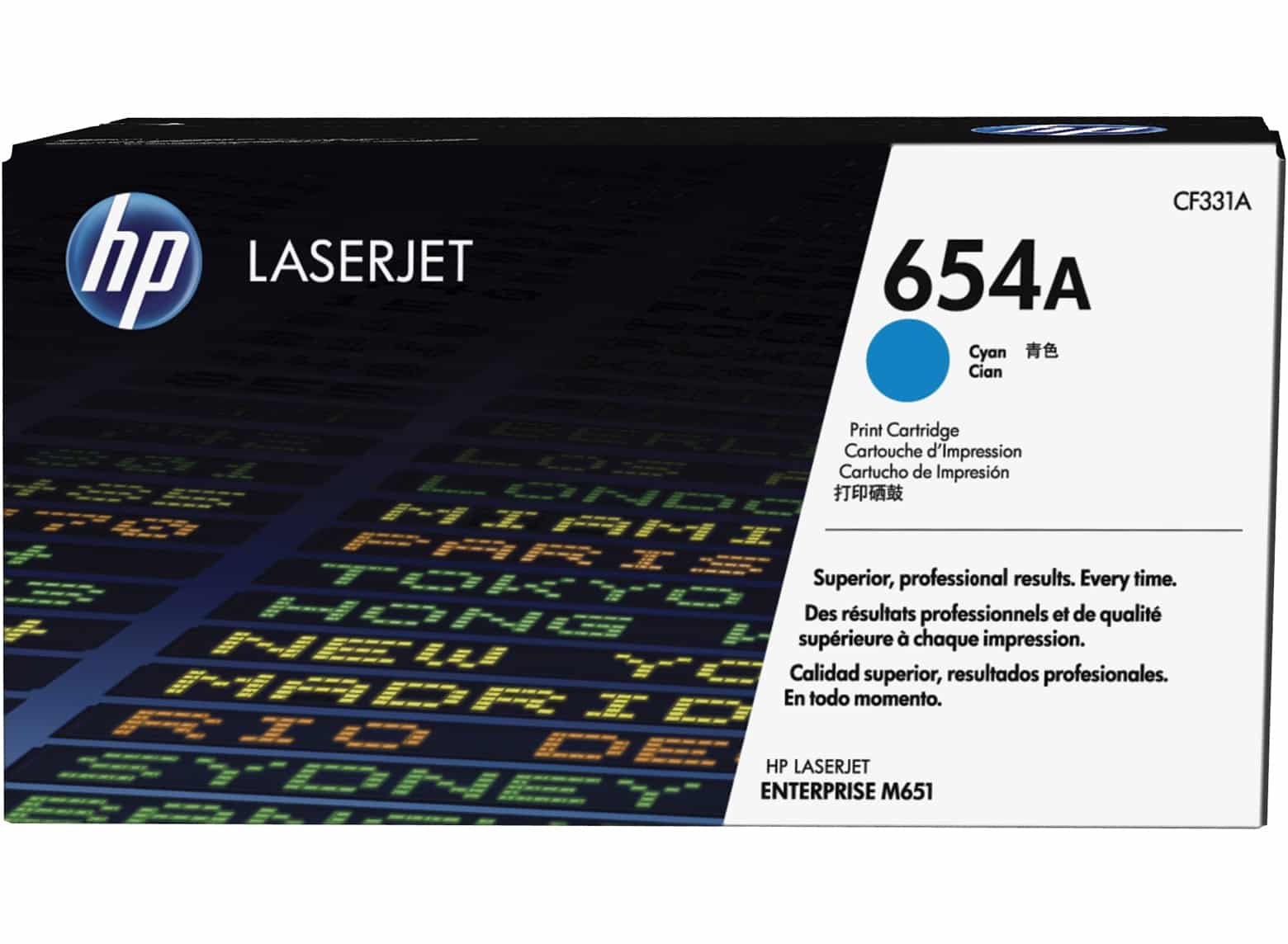 Original HP 654A Standard Yield Cyan Toner Cartridge