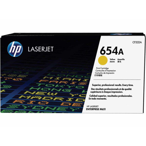 Original HP 654A Standard Yield Yellow Toner Cartridge