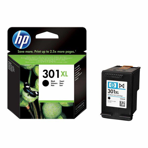 Original HP 301XL High Yield Black Ink Cartridge Twin Pack