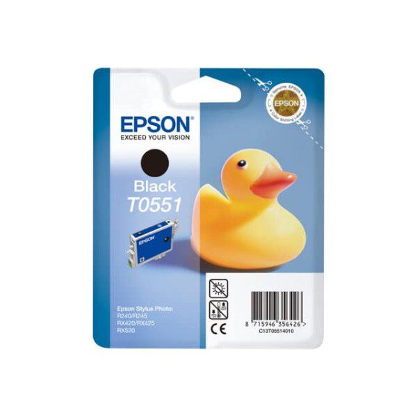 Original Epson T0551 Standard Yield Black Ink Cartridge