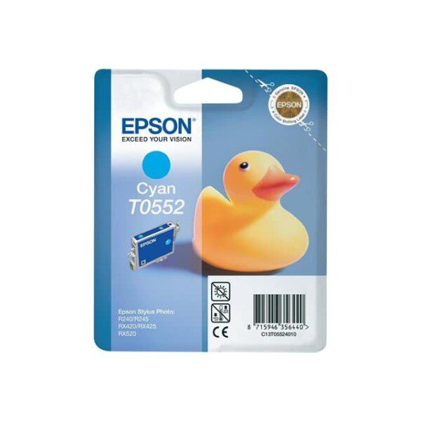 Original Epson T0552 Standard Yield Cyan Ink Cartridge