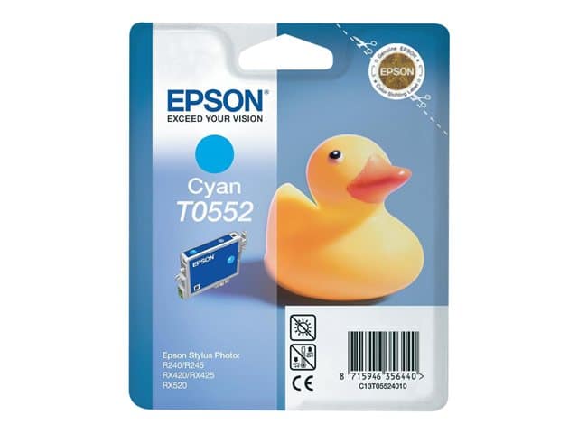 Original Epson T0552 Standard Yield Cyan Ink Cartridge