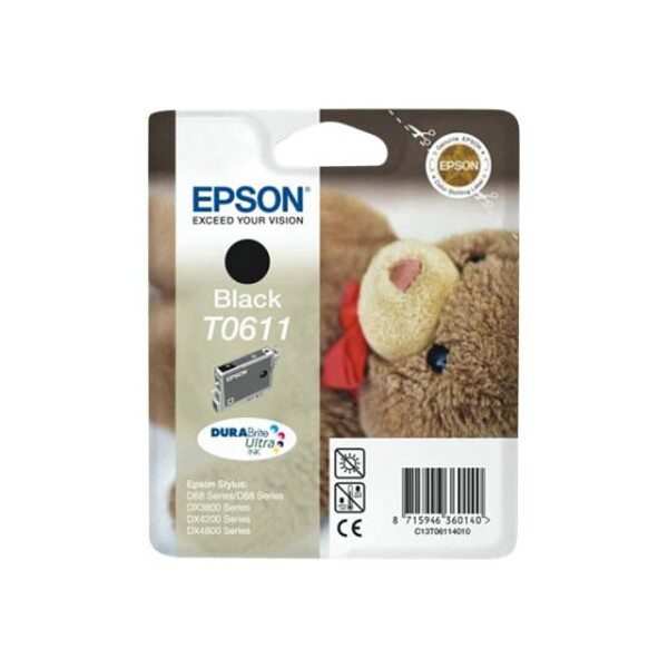Original Epson T0611 Standard Yield Black Ink Cartridge