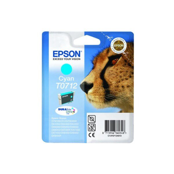 Original Epson T0712 Standard Yield Cyan Ink Cartridge