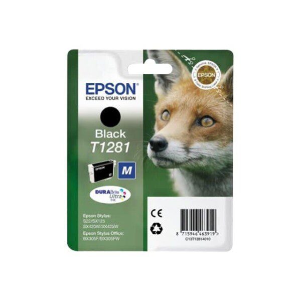 Original Epson C13T12814010 Standard Yield Black Ink Cartridge