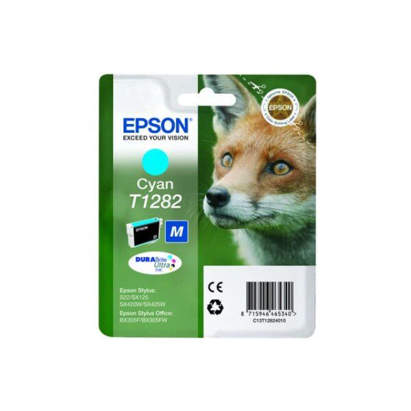 Original Epson C13T12824010 Standard Yield Cyan Ink Cartridge