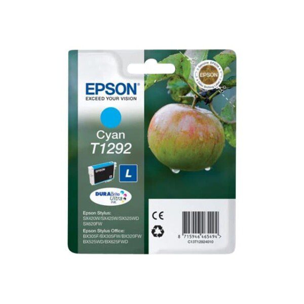 Original Epson C13T12924010 Standard Yield Cyan Ink Cartridge