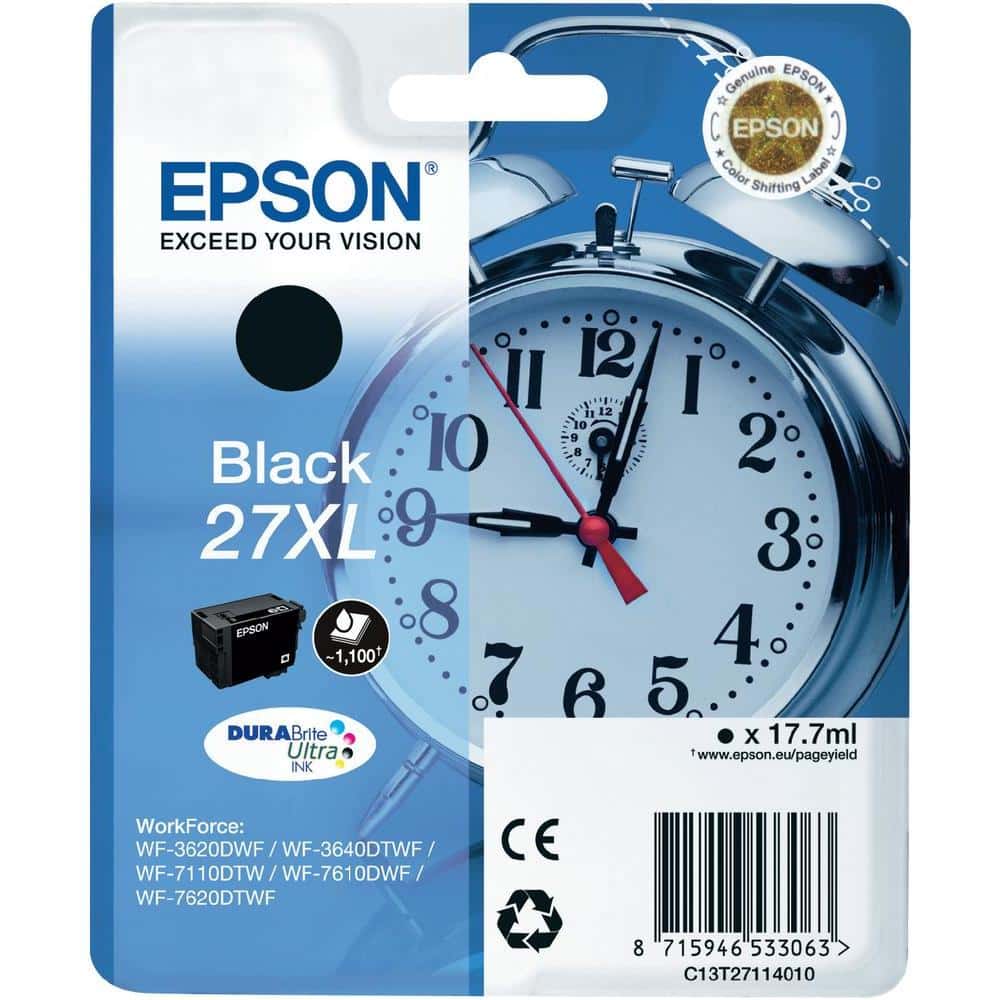 Original Epson 27XL High Yield Black Ink Cartridge