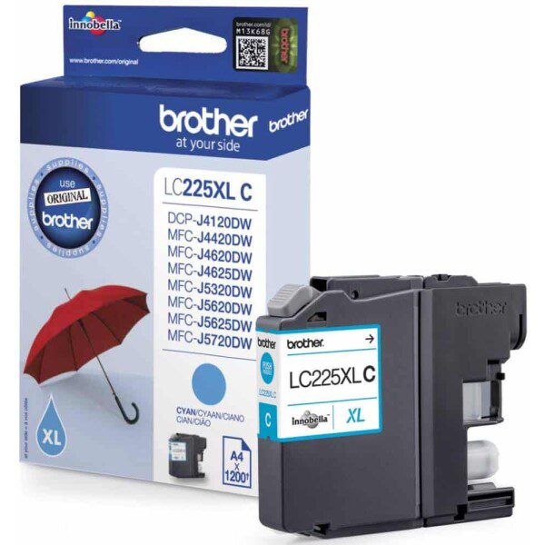 Original Brother LC225XLC High Yield Cyan Ink Cartridge