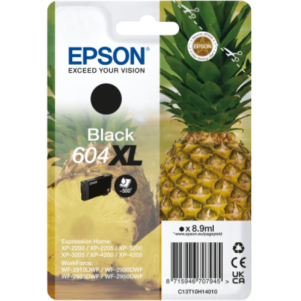 Original Epson 604XL High Yield Black Ink Cartridge Twin Pack