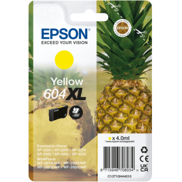 Original Epson 604XL High Yield Yellow Ink Cartridge